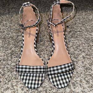 Call It Spring Gingham Heels in Black and White